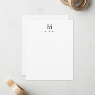 Floral Alphabet - M -  Stationery Note Card