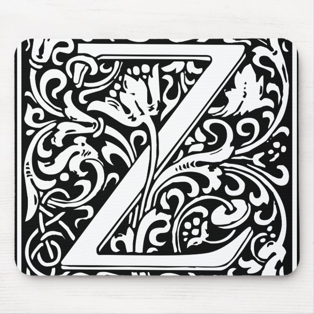 Floral Alphabet Monogram Letter Z   Mouse Pad (Front)