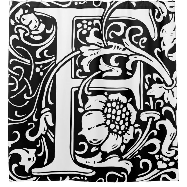 Floral Alphabet Monogrammed Letter F (Front)
