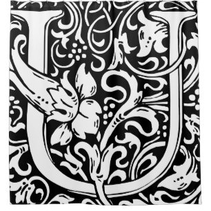 Floral Alphabet Monogrammed Letter U Classic