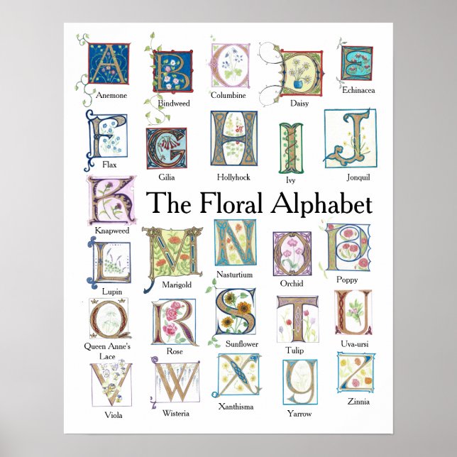 Floral Alphabet Poster (Front)
