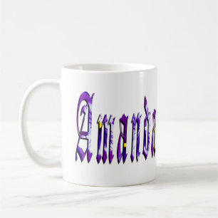 Floral Amanda Girls Name Logo, Coffee Mug
