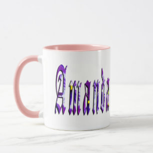 Floral Amanda Girls Name Logo, Mug