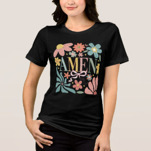 Floral Amen Art Tri-Blend Shirt