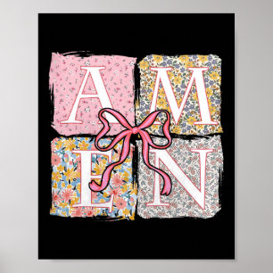 Floral Amen Retro Christian Easter Bible Verse God Poster