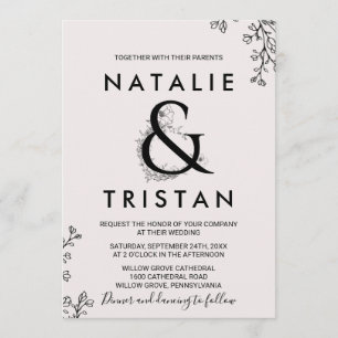 Floral Ampersand Wedding Invitation