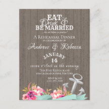 Floral Anchor and Shiplap Beach Wedding Rehearsal