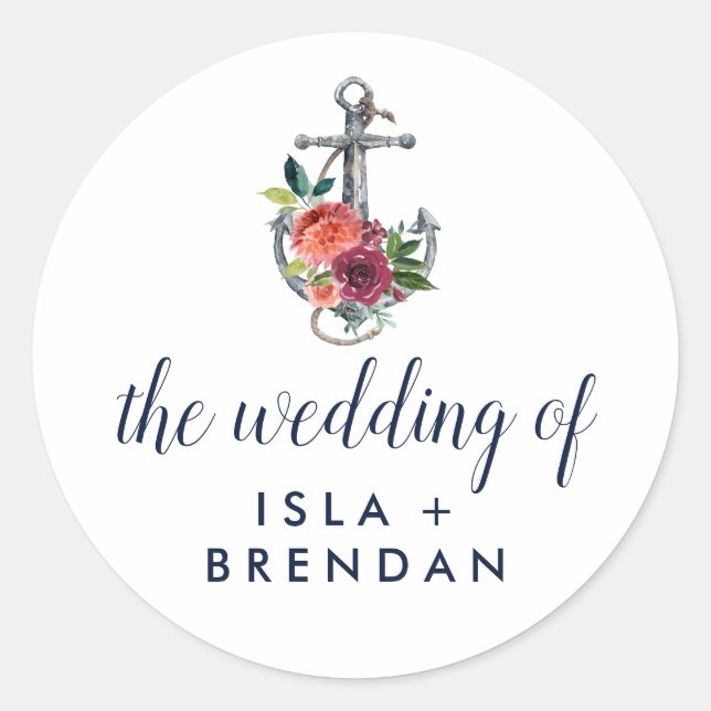 Floral Anchor Autumn The Wedding Of Envelope Seals (Front)