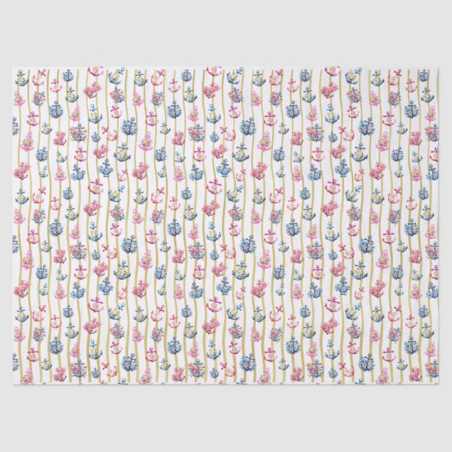Floral Anchor Tissue Paper (Front)