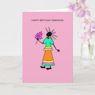 Floral and Abstract Girl Inspirational Grandma Card