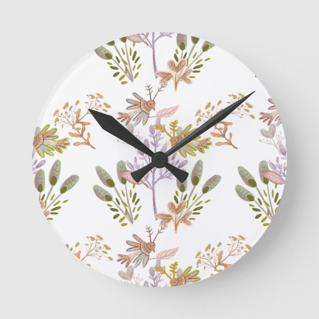 floral and birds round clock (Front)