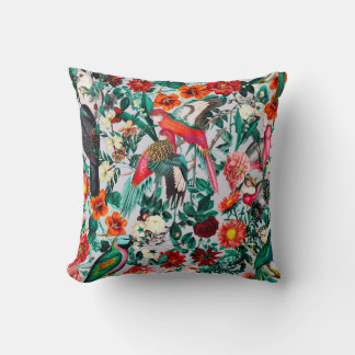FLORAL AND BIRDS XIV-II THROW PILLOW
