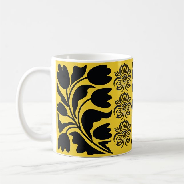 Floral and botanical yellow mug (Left)