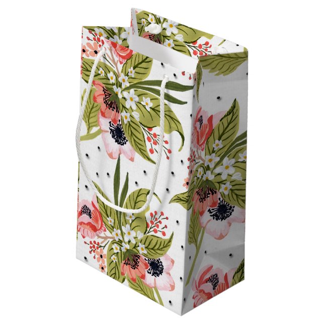 floral and dots small gift bag (Back Angled)