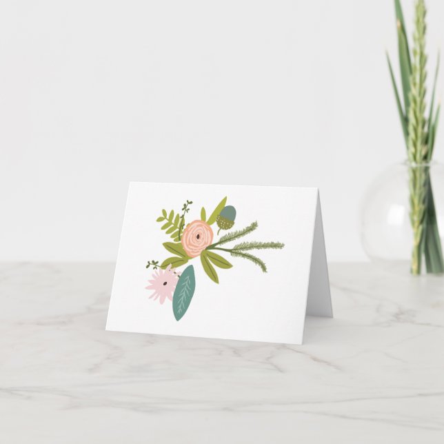 Floral and Fauna Boho Thank You Card (Front)