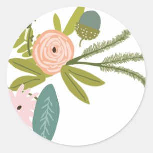 Floral and Fauna Classic Round Sticker