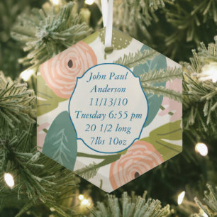 Floral and Fauna Glass Ornament