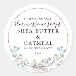 Floral and Foil Soap Sticker