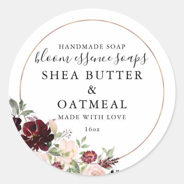 Floral and Foil | Soap Sticker (Front)