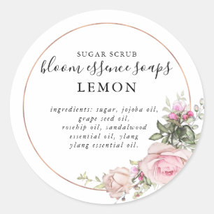 Floral and Foil   Sugar Scrub Sticker
