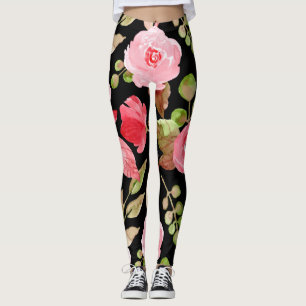 Floral And Glamour Seamless Pattern Colourful  Leggings
