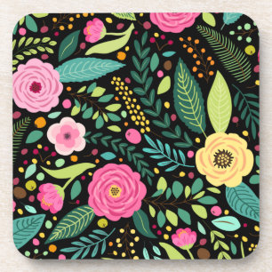 Floral And Glamour Seamless Pattern Cute Coaster