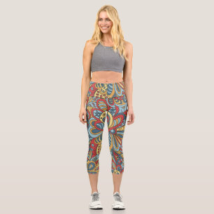 Floral And Glamour Seamless Pattern Fashion Cute Capri Leggings