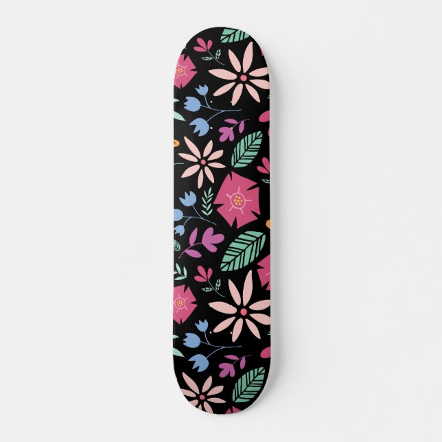 Floral And Glamour Seamless Pattern Natural  Skateboard (Front)