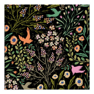 Floral And Glamour Seamless Pattern Summer Color   Poster