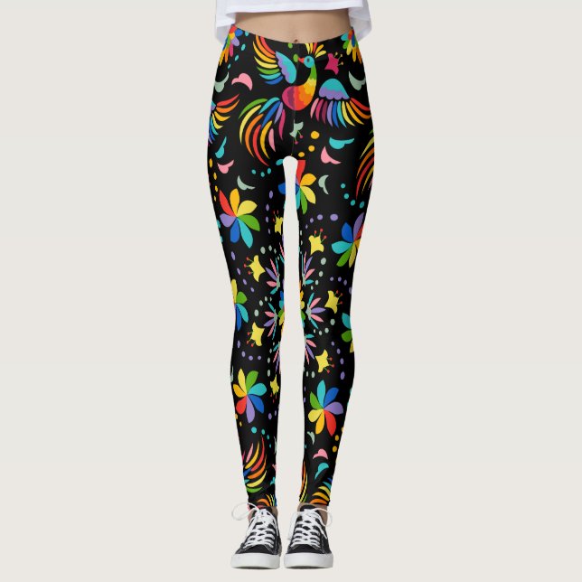 Floral And Glamour Seamless Pattern Summer  Leggings (Front)