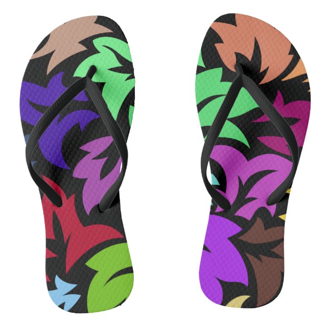 Floral And Glamour Seamless Stylish Summer  Flip Flops (Footbed)