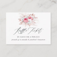 Floral and Lace Bridal Shower Raffle Ticket