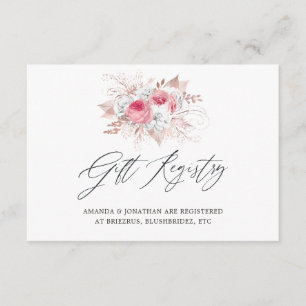 Floral and Lace Wedding Gift Registry Enclosure Card