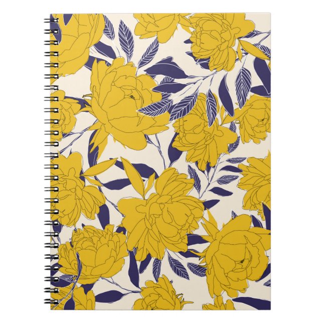 floral and leaf seamless pattern notebook (Front)