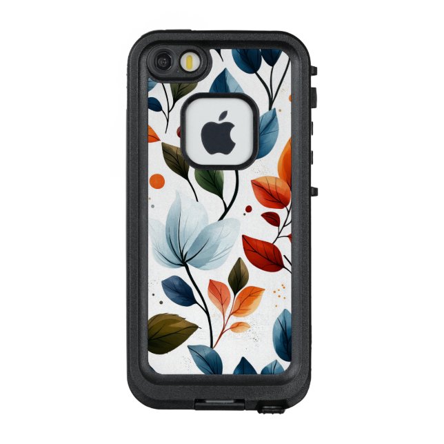 Floral and Leaves Pattern LifeProof iPhone Case (Back)