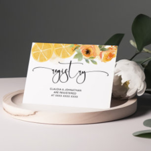 Floral and Lemons Bridal Shower Registry Enclosure Card