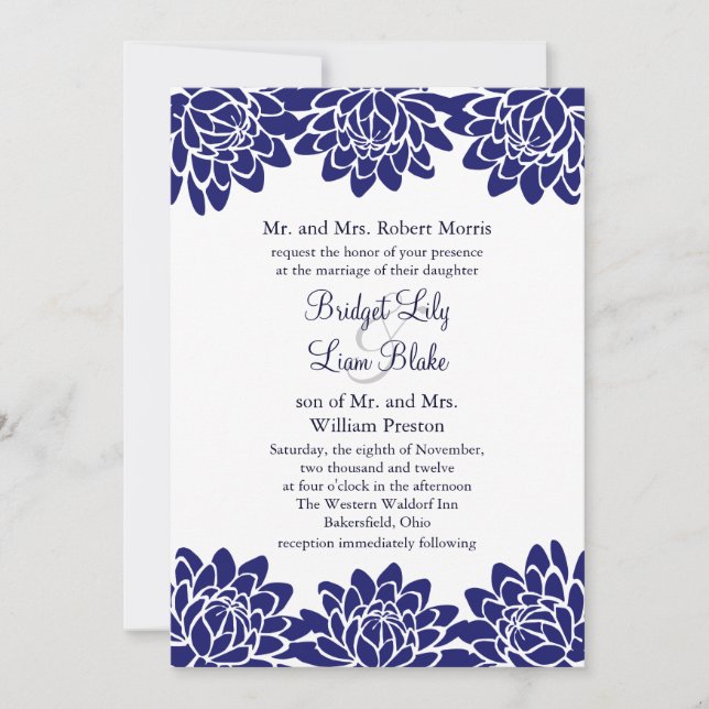 Floral and Modern Wedding Invitation (Front)