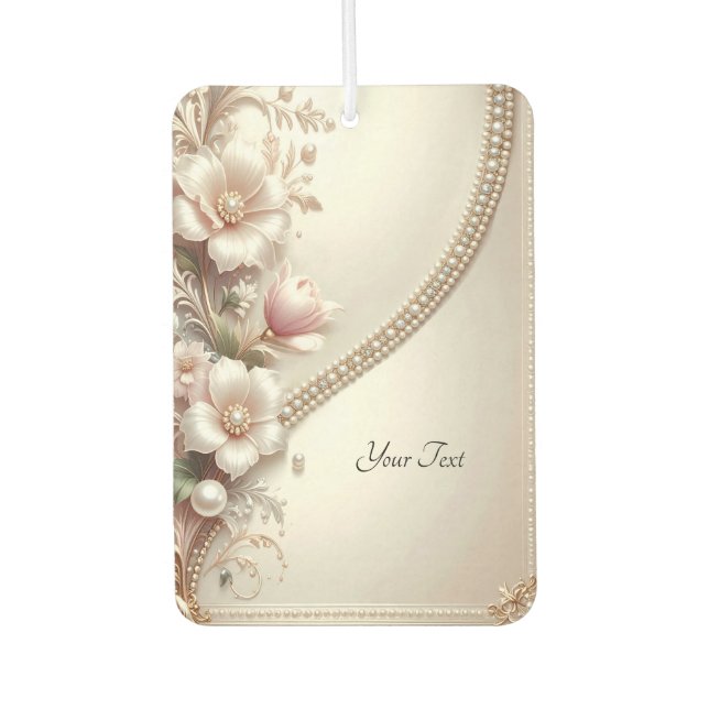 Floral and Pearl Embellishments Air Freshener (Front)