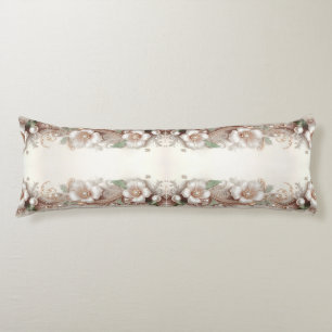 Floral and Pearl Embellishments Body Pillow