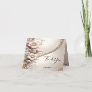 Floral and Pearl Embellishments Thank You Card