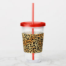 Floral and Tiger Print Plastic Cup
