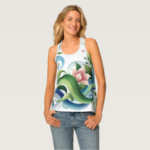 Floral and Wave-Inspired Design for Women