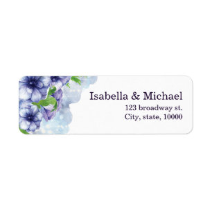 Floral Anemone Purple Adresse Mariage