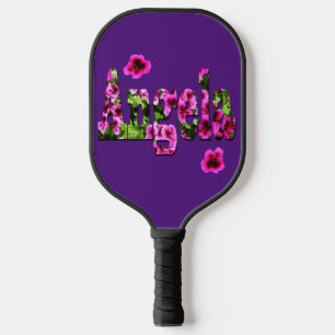 Floral Angela Name, Pickleball Paddle