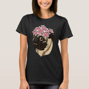 Floral Animal Lover Dog Owner Dog Lover Flower Pug T-Shirt