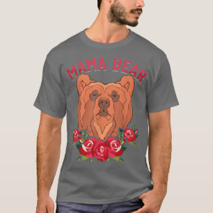Floral Animal Mom Bear Family Flower Rose Mama Bea T-Shirt
