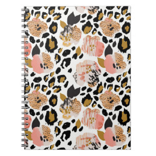 Floral, animal print, seamless pattern. notebook