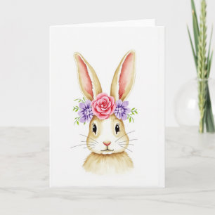 Floral Animal Watercolor Art Card