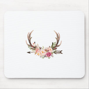Floral antlers mouse pad