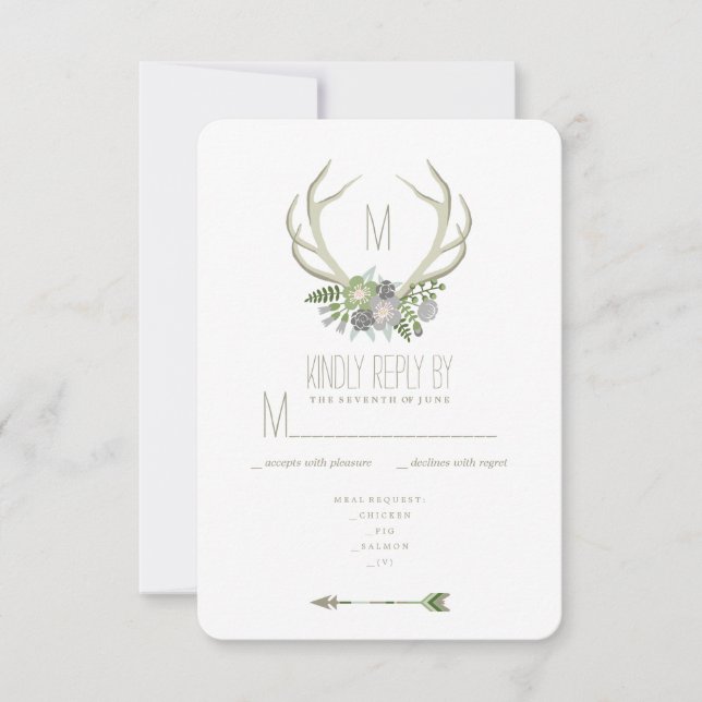 FLORAL ANTLERS RSVP 2 (Front)